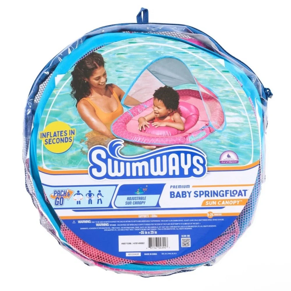 SwimWays Baby Spring Float Sun Canopy - Pink *Brand New*